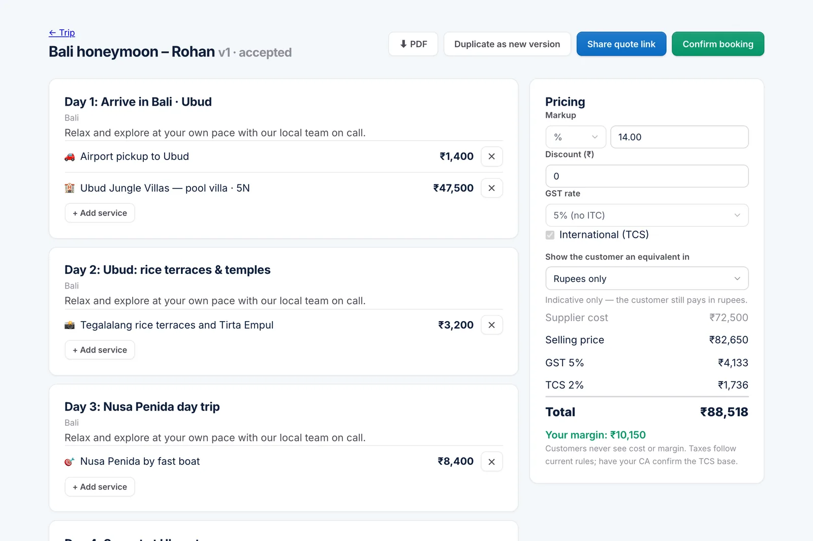 Itinerary builder